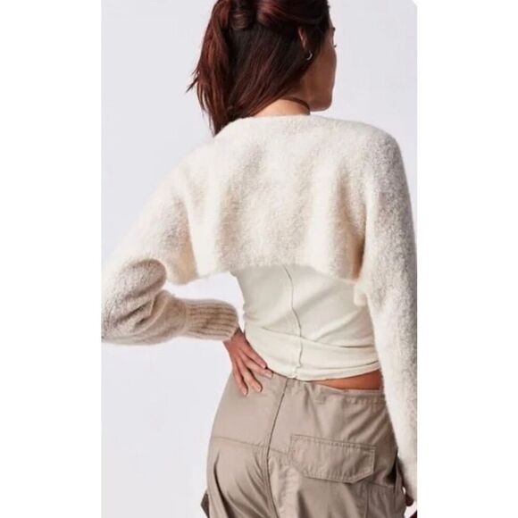 Free People Prima Donna Knit Bolero, One Size, Gray NWT - Picture 5 of 5